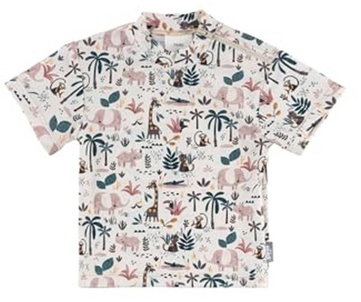 Korte Mouwen Zwemshirt voor Baby Jongens met Safari-print
