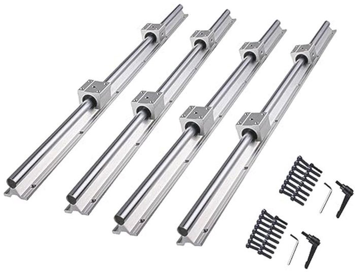 4 Stuks Lineaire Geleiding SBR16 - 1200 mm Met 8 Lagerblokken Voor 3D-printer CNC