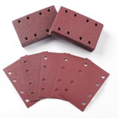 GELLDG Schuurpapier - 80 x 133 mm schuurpapier - set met korrelgroottes 40/60/80/120/240 - rechthoekig schuurpapier - 8-gaats schuurpad met klittenband - Geschikt voor railschuurmachines - 50 vellen