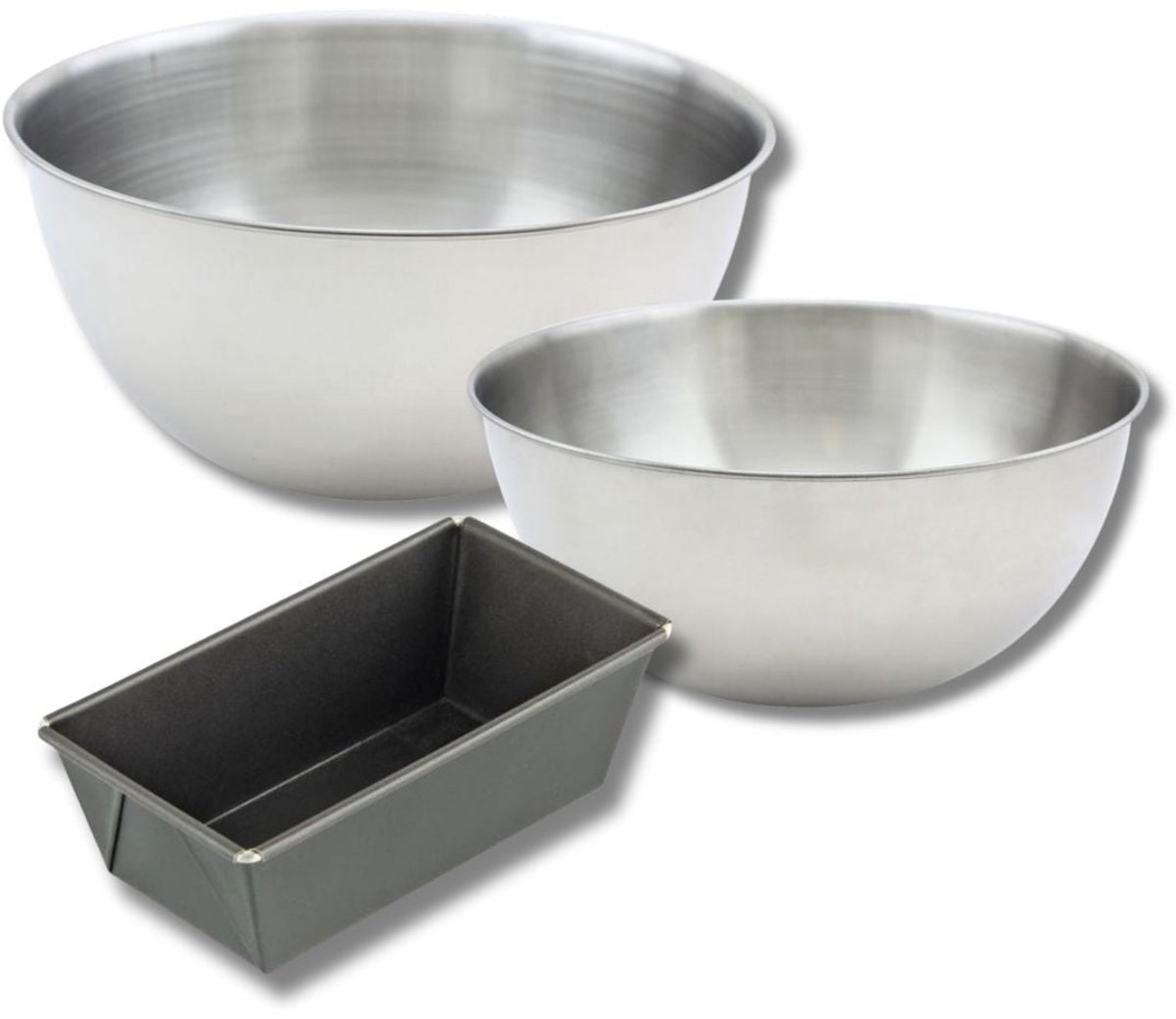 Bakset met mini cakevorm 20 cm, 2 mengkommen en 1 spatel Zenker