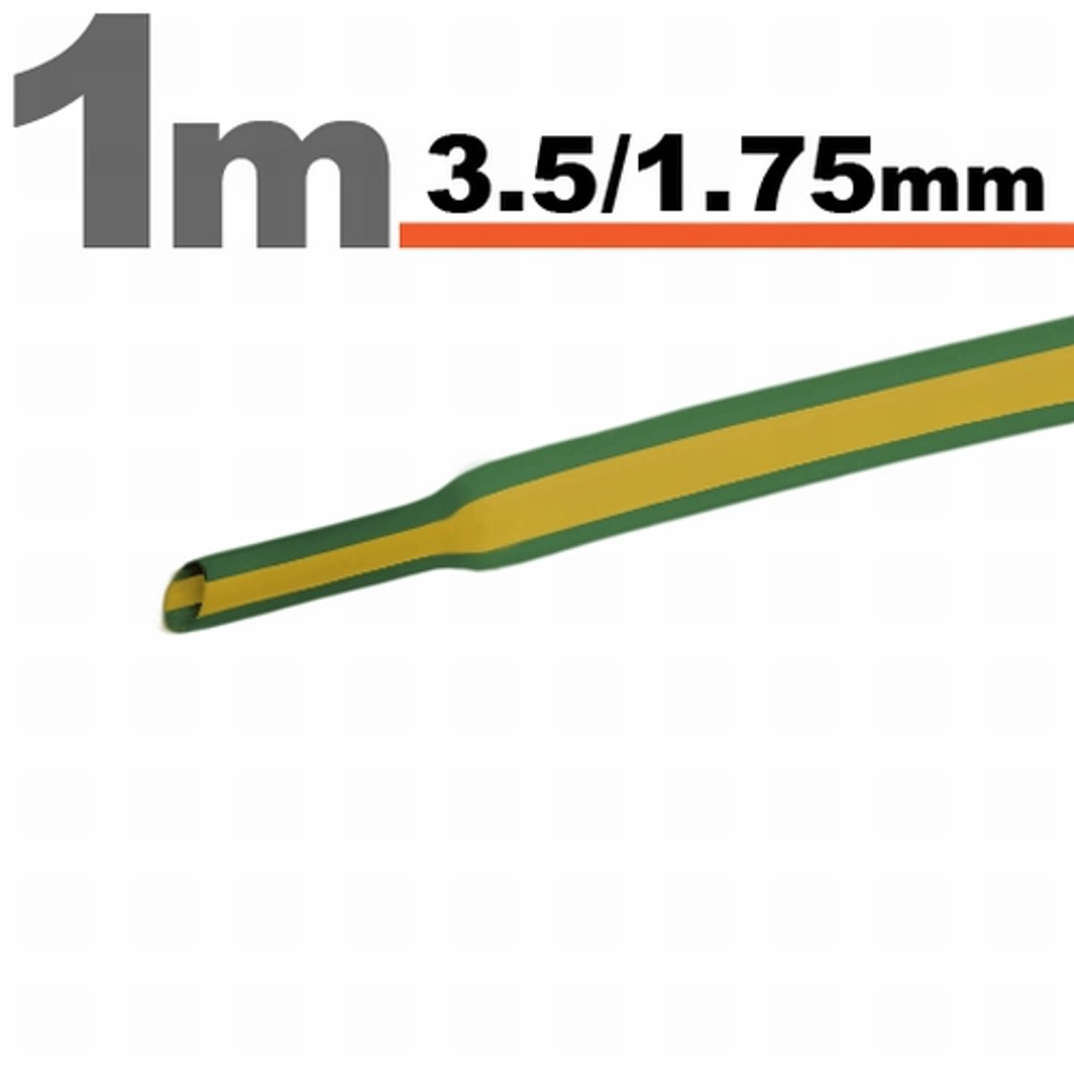 15× 1 Meter Krimpkous Groen/Geel 3,5 / 1,75 mm – 15 Stukken Van 1 Meter – Warmtekrimpbuis Voor Isolatie En Kabelbescherming – Geschikt Voor Elektrische Installaties En Reparaties [11021X]