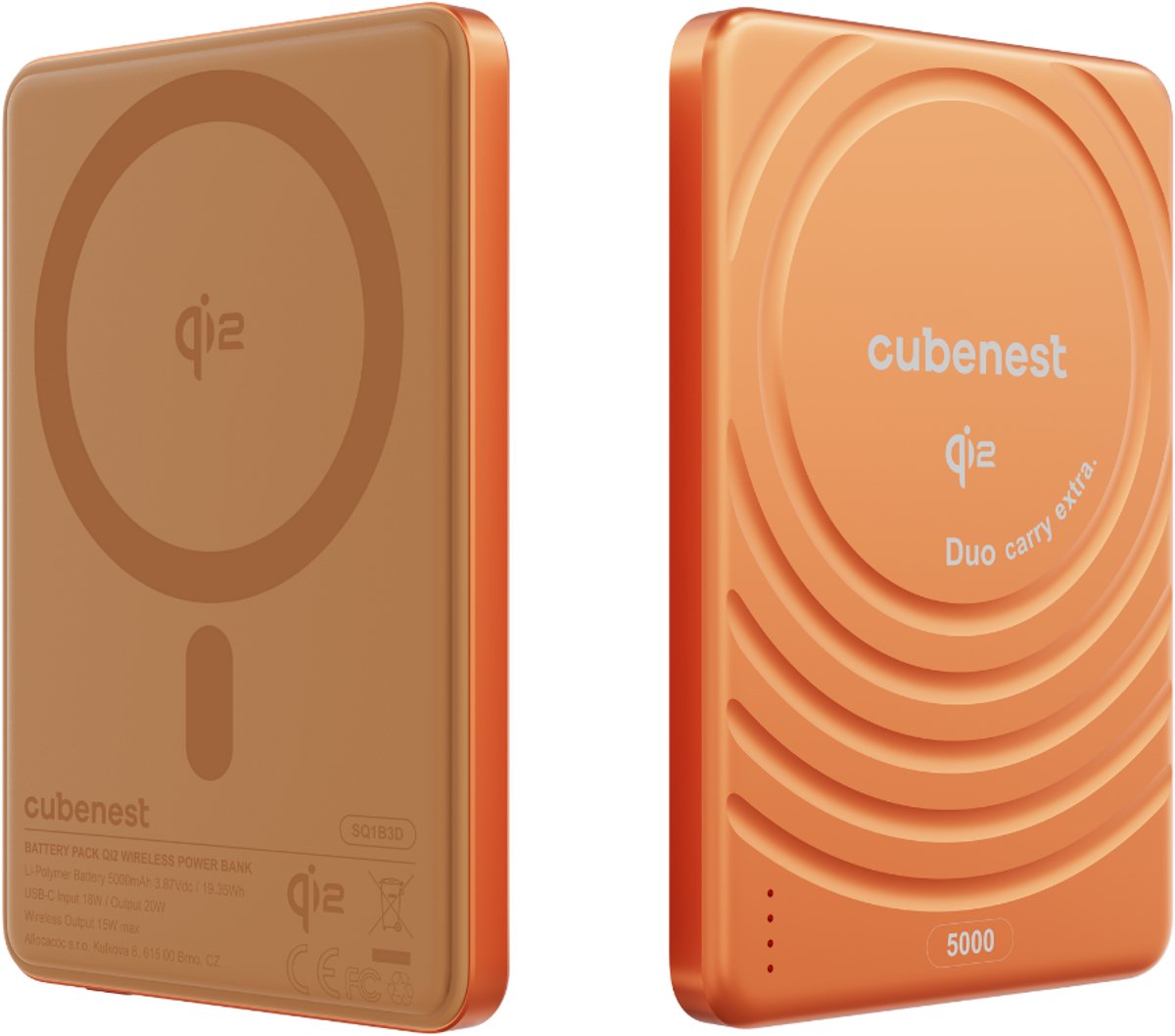 Cubenest Qi2 Draadloze Powerbank 5000 mAh voor MagSafe - afbeelding 3