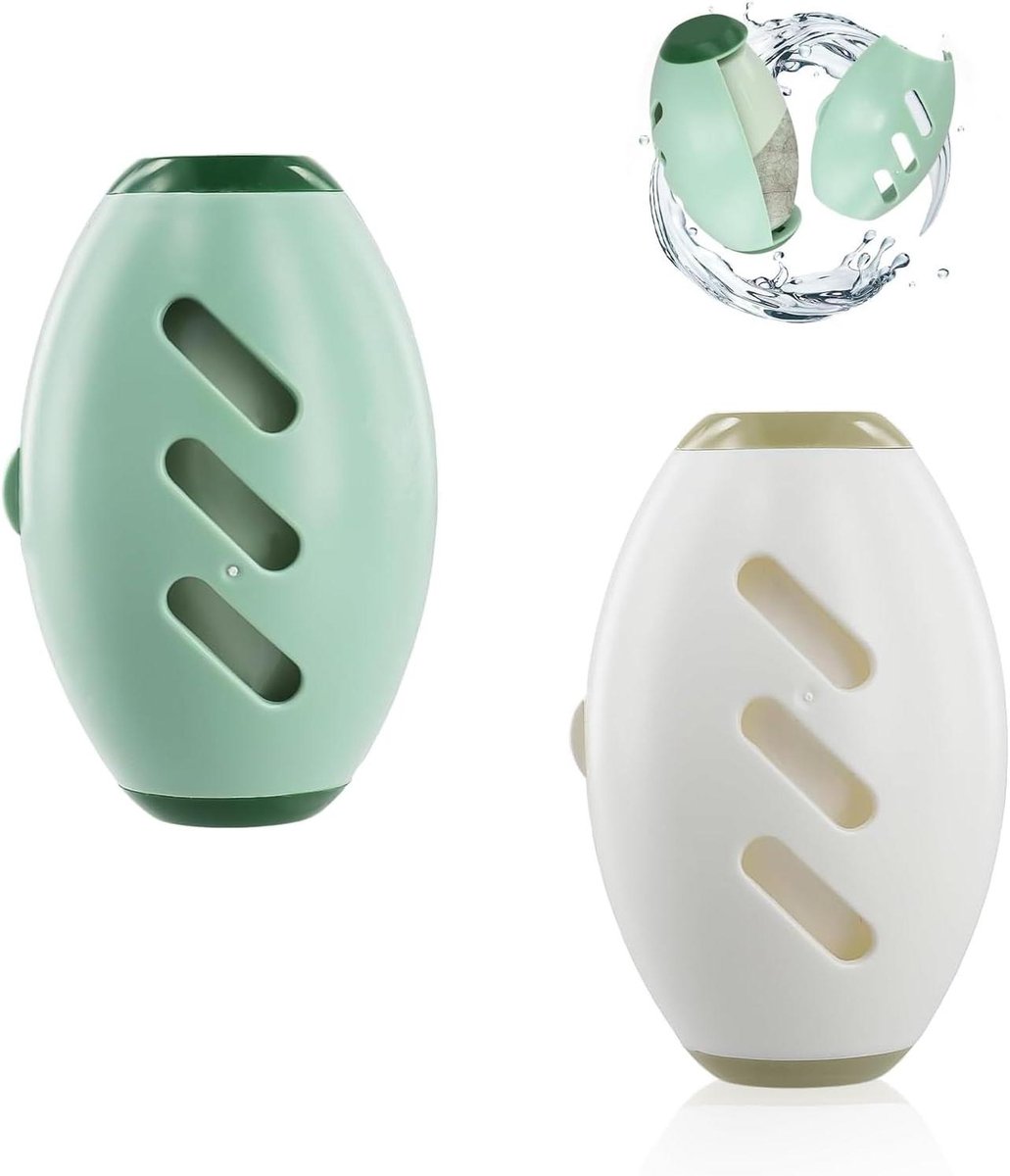 Herbruikbare pluisrollers - 2 stuks - wasbaar - voor kleding, broeken, bank - lichtgroen en wit