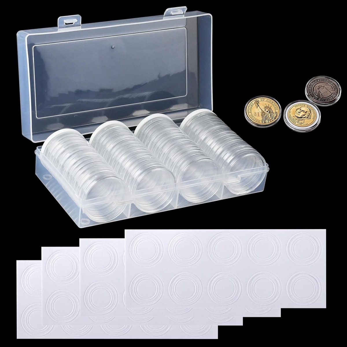Muntcapsules 60 stuks - 40 mm - Opbergdoos voor munten