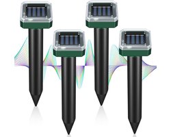 4 stuks solar mol afweermiddel – ultrasoon – woelmuis – hagedis bestrijding – plaagpreventie – natuurvriendelijk
