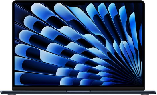 MacBook Air 15" 2024 M3 4.05GHz 8 cores CPU 10 cores GPU 8GB 512GB SSD Midnight QWERTY - Apple - Hoofdafbeelding