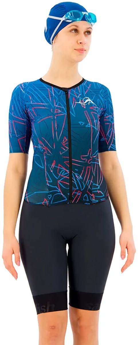 Sailfish Aerosuit Perform Korte Mouw Triatlonpak Blauw L Vrouw