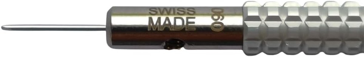 KD89 Horotec MSA01.020 - Klokmakersschroevendraaier van eloxe-aluminium, ergonomische pompkop en verwisselbare boor van roestvrij staal (0,60 mm)