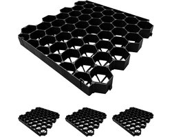 Grasroosters - set van 4 - 4x50x50 cm - zwart