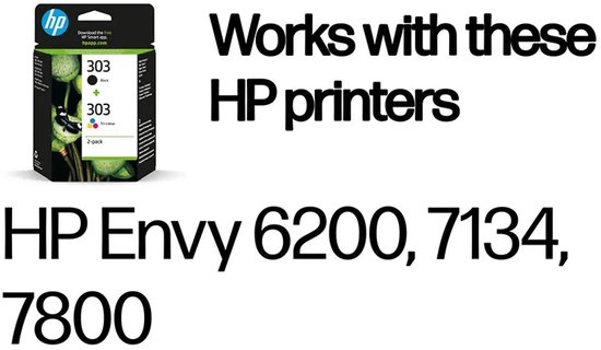 HP Pack de 2 cartouches authentiques d'encre noire/trois couleurs 303