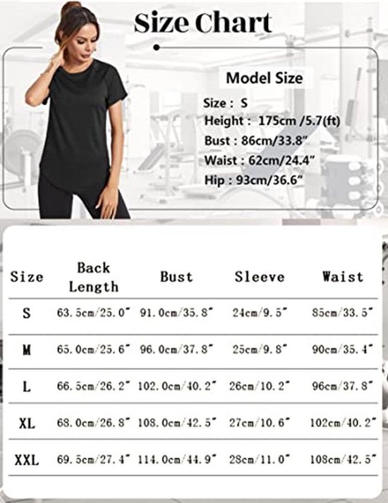 Sportshirt voor dames - Lang T-shirt, Sneldrogend, Korte Mouwen, Kreukvrij, Perfect voor Yoga en Wandelen — afbeelding 3