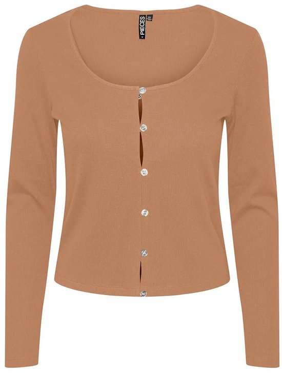 Pieces Abiola T-shirt Met Lange Mouwen Oranje XL Vrouw