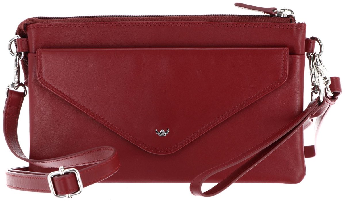 Golden Head Leren polstasje schoudertas Polo RFID Protect Mini-Tasche 8216 Rot donkerrood