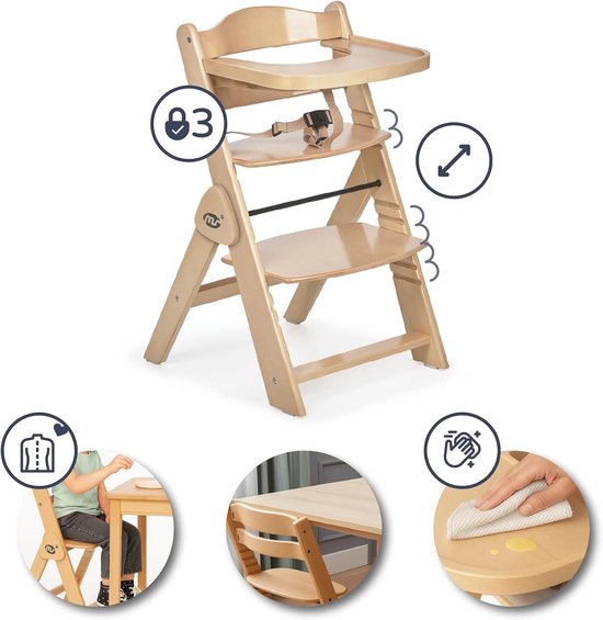 Opvouwbare Houten Kinderstoel Ergonomisch Verstelbaar en Veilig — afbeelding 5