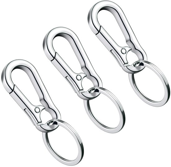 QUARKZMAN 15 stuks draaibare karabijnhaken, 1 inch metalen karabijnhaak, D- ring voor het maken van tassen, sleutelhangers, riemen, zwart
