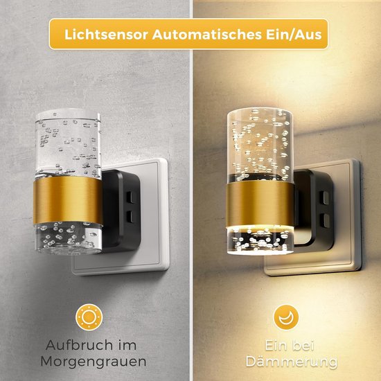 Nachtlampje Stopcontact met Schemeringssensor - LED Stekkerlicht voor Hal, Slaapkamer, Trap, Keuken, Badkamer, 0-100 Lumen, 3CCT — afbeelding 3