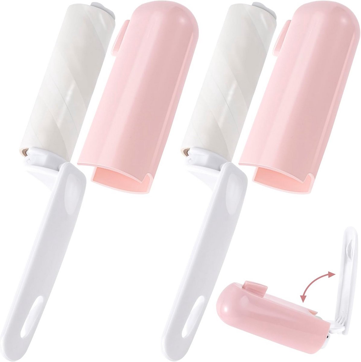 Mini pluisroller met hoes voor dierenhaar en stof, draagbare reisgrootte pluisverwijderaar, navulbare kleine roller, kleverige roller voor meubels, kleding en tapijten