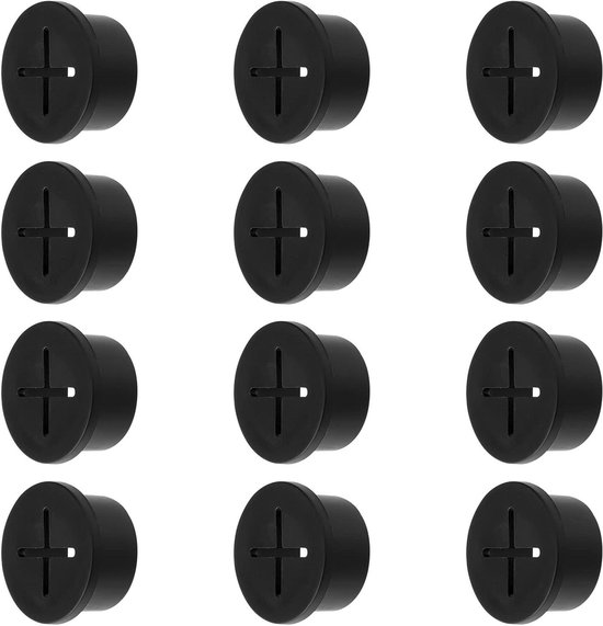 Flyshop Dubbelzijdige ovale kabeldoorvoertules synthetisch rubber doorvoertule boorgat plug draadbeschermer, zwart, halve cirkel, 4-pack (gatafmeting 20 x 28 mm, 13/16 x 1-1/8