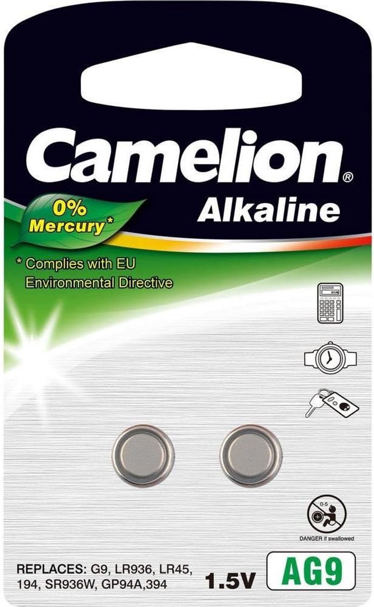 AG9 LR45 Alkaline Batterijen - Veelkleurig (Pack van 2)