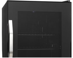 Klarstein Mini Koelkast met Glazen Deur, Mini Koelkast voor Kamer, Kleine Drankkoelkast met Verstelbare Planken, 33 Liter, Stille Indoor/Outdoor Koelkast - Compact - Zwart - LED Touch - Mini Fridge - Hotelkoelkast - Kleine Koelkast