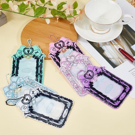 YENVWG Transparante Card Sleeve Fotokaart Foto Protector Houder Sleutelhanger Bus Kaart Acryl Koreaanse
