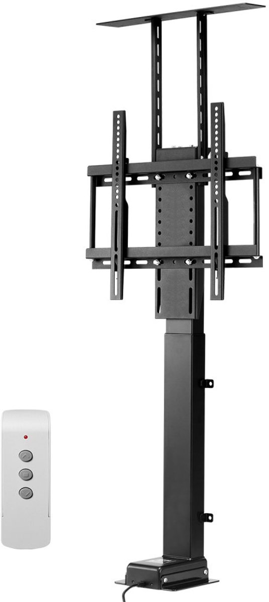 Elektrische TV-lift - Gemotoriseerde TV-liftstandaard - Voor 81–140 cm TV's - Draagvermogen 60 kg - Met Afstandsbediening - Verstelbare Hoogte - Vrijstaand