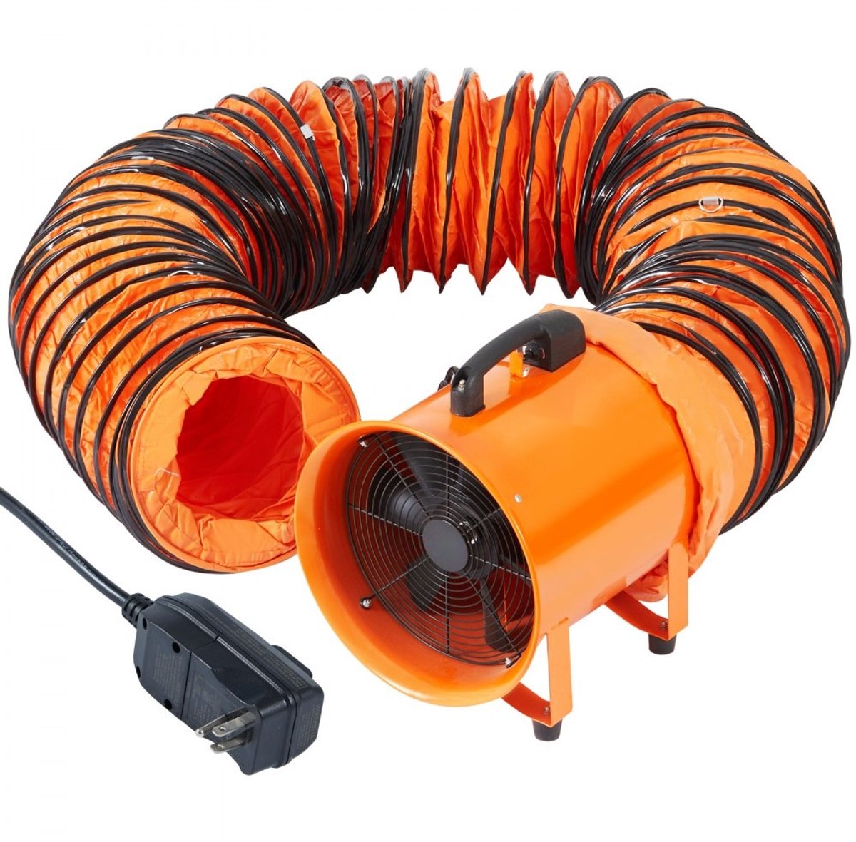 Industriële bouwventilator - Axiale ventilator - 900W AC-motor - 2850 RPM - 8792 m3/u luchtstroom - 5 m luchtslang - 79 dB - IP44 spatwaterdicht