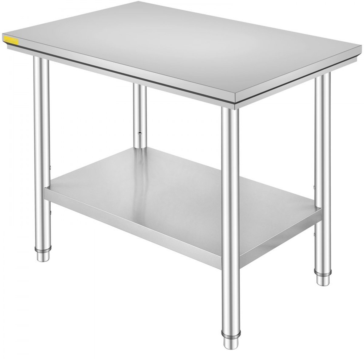 RVS Werktafel - Keukenwerktafel - 90 x 60 cm Werkblad - Voor Voedselbereiding - Hygiënisch en Eenvoudig te Reinigen - Multifunctioneel - Zilver