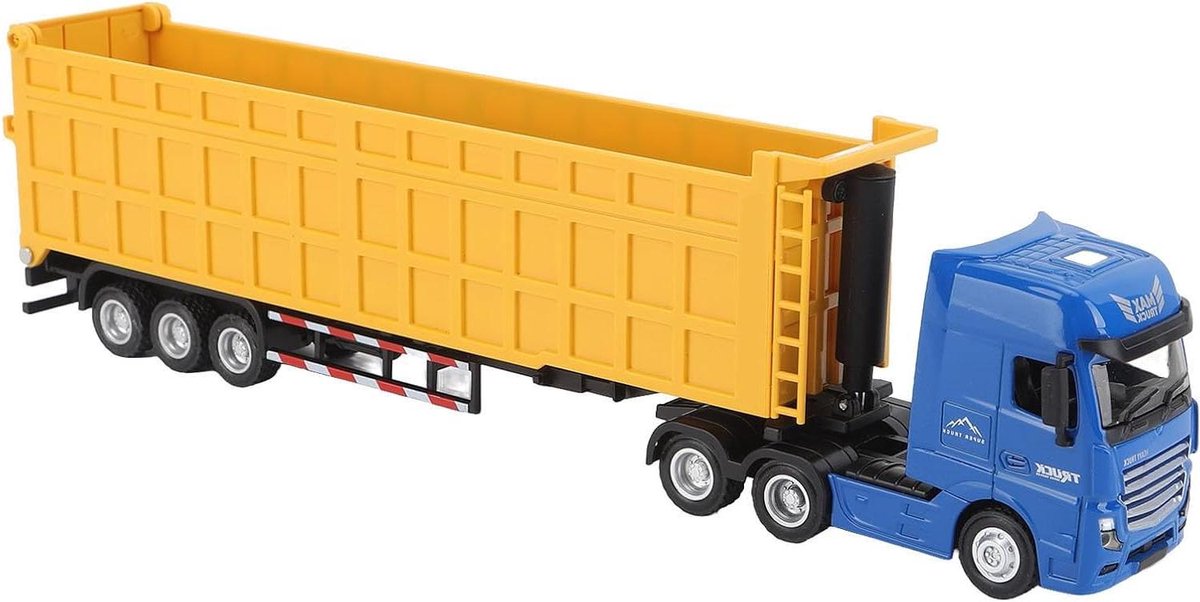 EGoods - Dump Truck Speelgoed voor Kinderen | Hoge Simulatie Diecast Model | Container Truck Statisch Model Auto | Geel