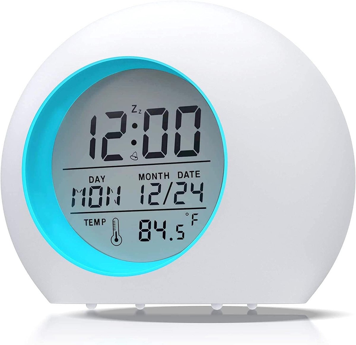 Ynkkvre -LED 7-kleuren veranderende wekker met digitale thermometer, timer, tafelwekker en snoozefunctie