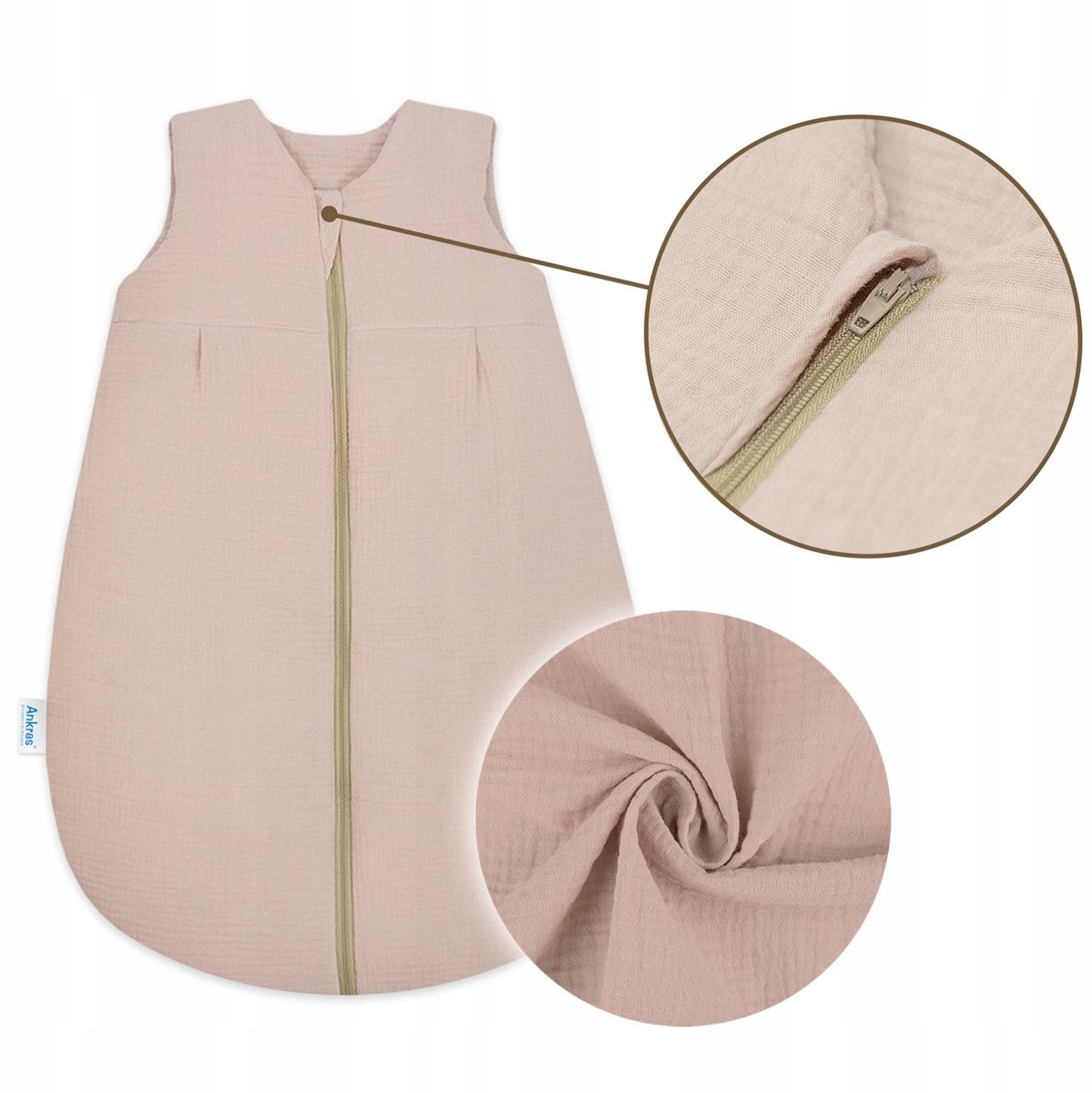 Zomerslaapzak Muslin 68-74cm 0,5 TOG Katoen, overdreven