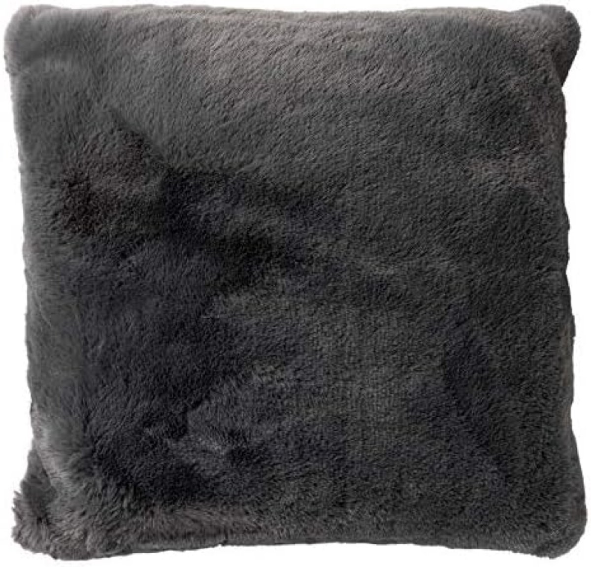 PromoHome Decoratief Kussen Vierkant 45x45 cm - Donkergrijs Met Rits