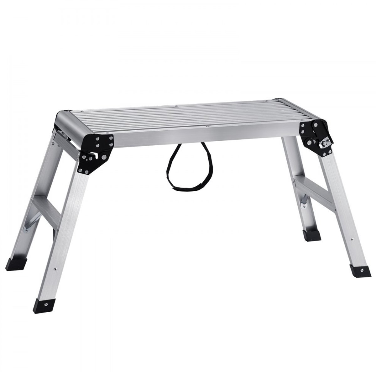 Aluminium Werkplatform - Opvouwbare Trapbank/Trapladder - 76 x 30 x 50,8 cm - Draagvermogen 150 kg - Veiligheidssloten - Voor Werkplaats & Garage - Zilver