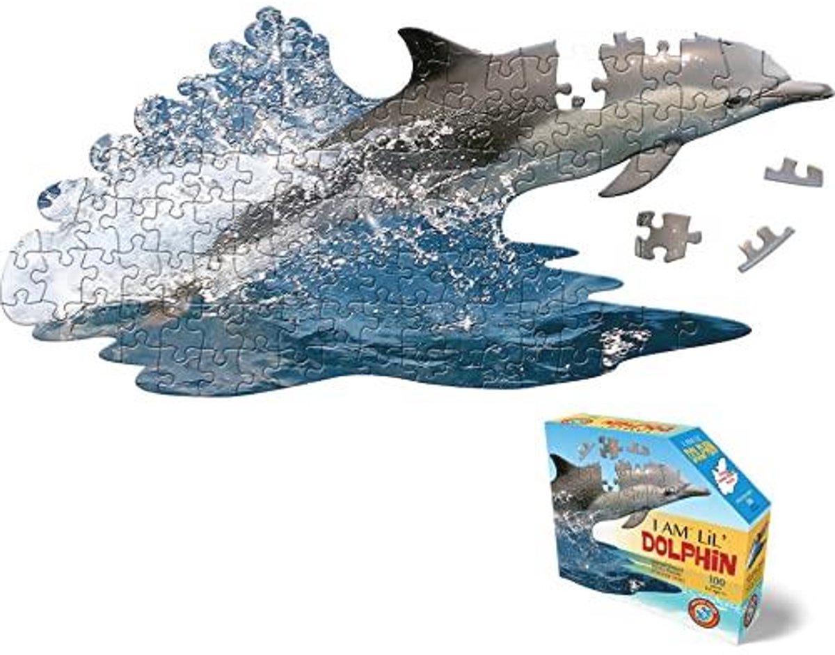 Dolfijn Puzzel Junior - Contourpuzzel van 100 Stukjes voor Kinderen en Volwassenen