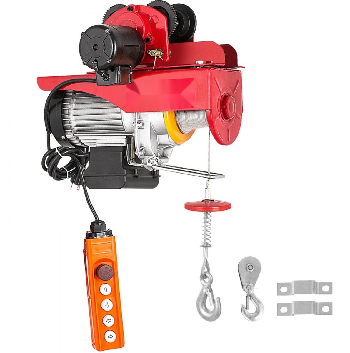 Elektrische takel lier - Kabeltakel met loopkat - Capaciteit 1 ton - Vermogen 1300 W - Afstandsbediening - Staalkabel - Voor bouw, magazijn en fabriek