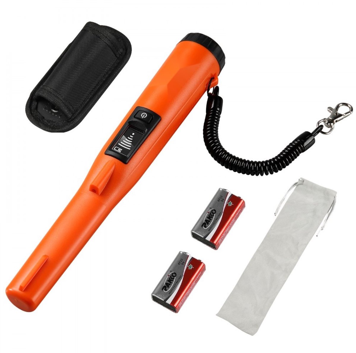 Metaaldetector - Pinpointer - IP68 Waterdicht - 3 Zoekstanden - LCD-scherm - Geluid en Trilling - Inclusief 9V batterij en fluwelen tas