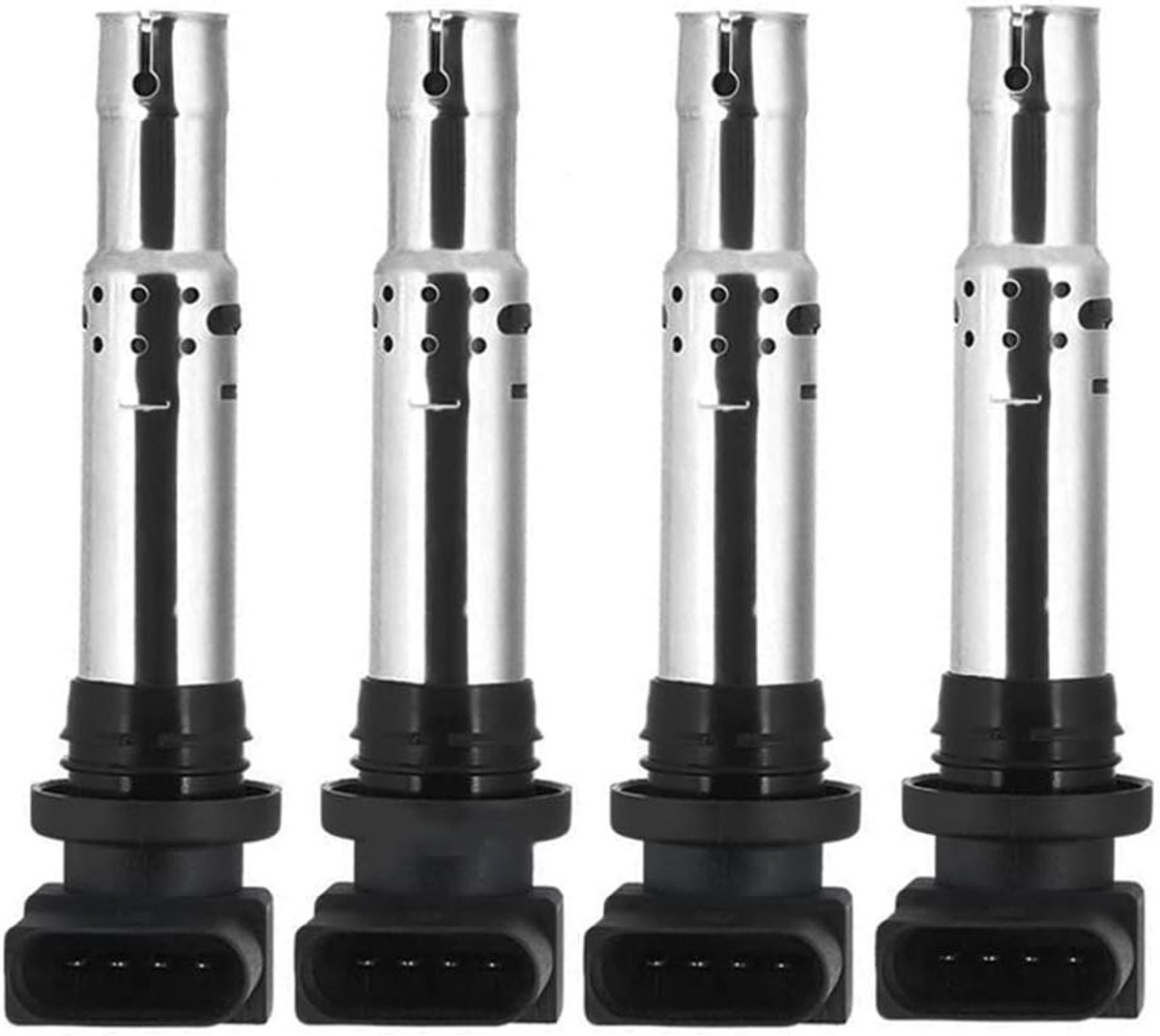 EGoods - Bougiespoel set voor VW Golf Jetta Caddy Beetle Polo Audi Skoda - 4 stuks - 036905715F 036905715A 036905715C - A1 1.4 A3 1.6FSI Leon Ibiza - Auto onderdelen.
