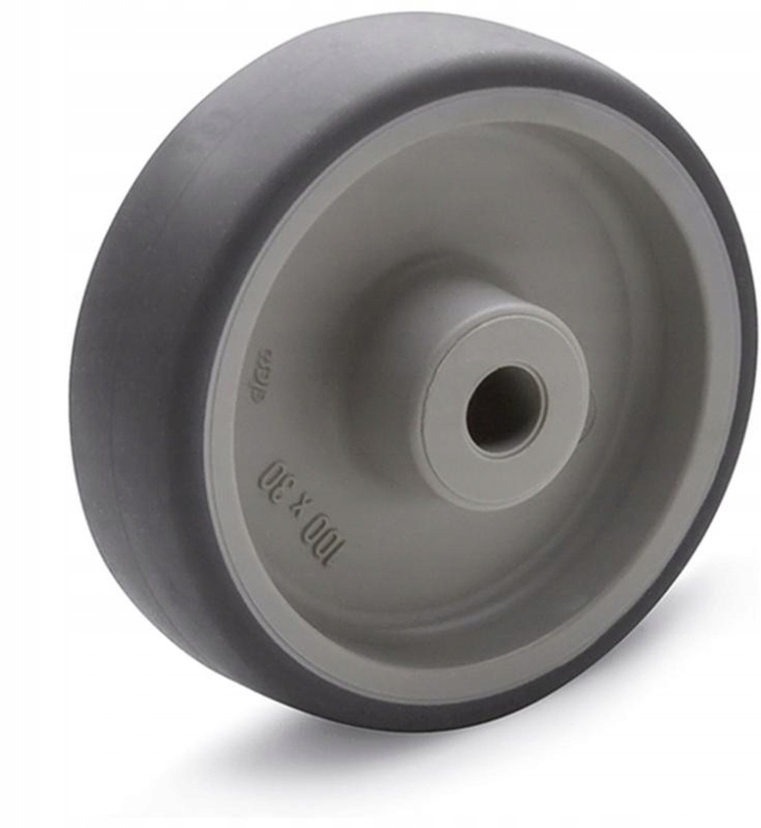 Grijze Rubberen Wiel 125mm - 120kg sleepvermogen