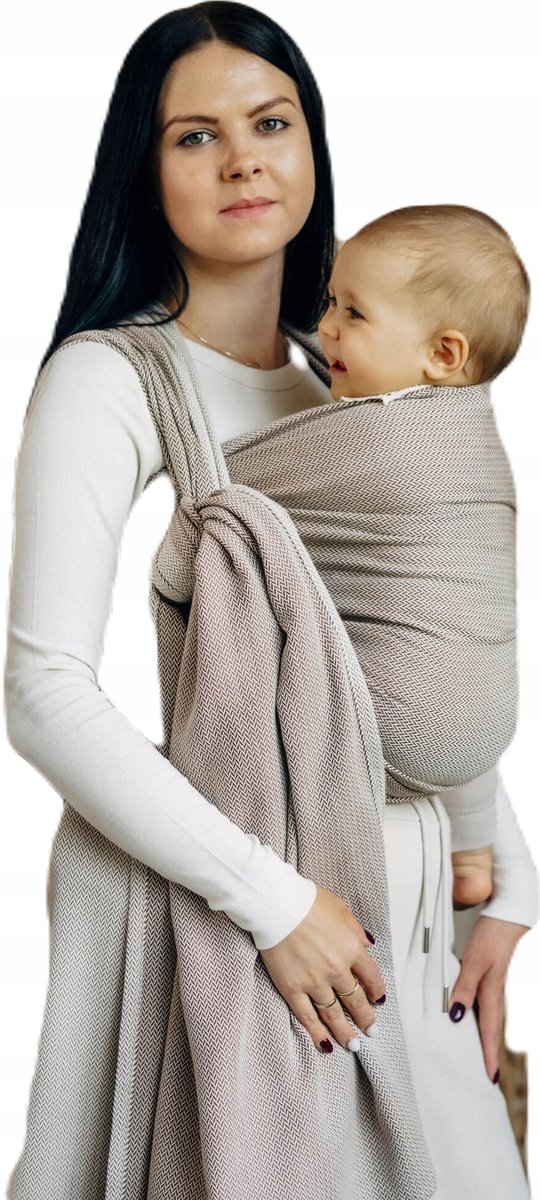 LennyLamb Geweven Draagdoek - Kleine Visgraat Amandel 5,2m