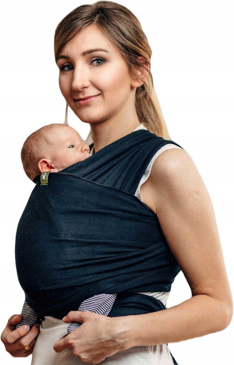 LennyLamb Elastische Draagdoek Zwart (5m) - Comfortabel & Heupvriendelijk