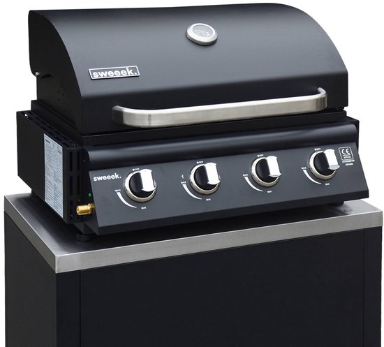 sweeek - Gasbarbecue met 4 branders, thermometer en vetopvangbak - grimaud