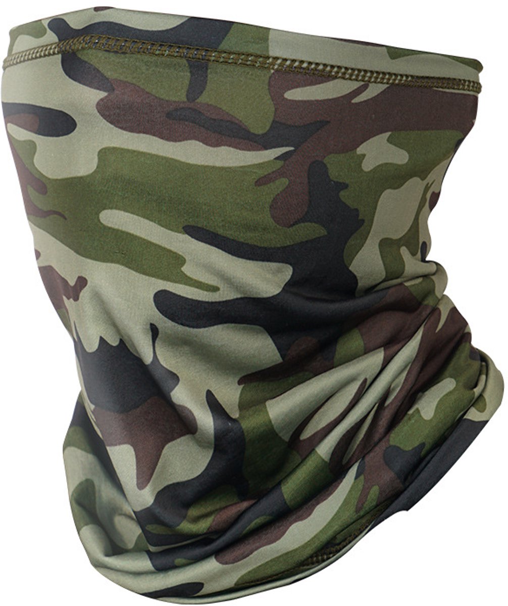 Bandana - Multi-use - Nekwarmer/Sjaal/Masker/Hoofdwarmer - Gezichtsbedekking - Tricotstof - Camo/legerprint - Jonyx