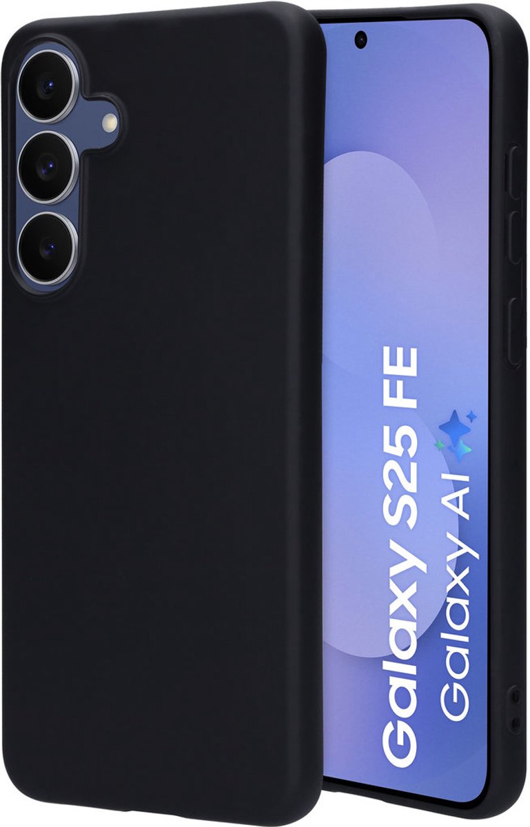 Mobiparts hoesje geschikt voor de Samsung Galaxy S25 FE - Siliconen - Zwart