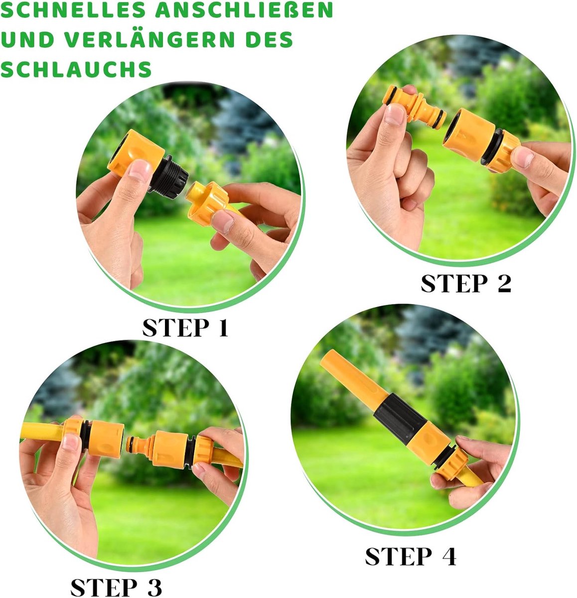 15 Pcs Tuinslang Connector - Tuin Slang Aansluiting - 1/2 Inch - Gardena Connector - Slang Fitting Set voor Tuin en Thuis Waterkraan – foto 8