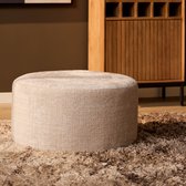 MySofa Hocker Cremona - Rond Beige Stof - 60x60x32cm