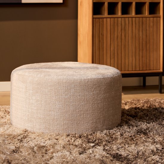 Mon canapé Hocker | Rond | 60 cm | Crémone 02 | Beige