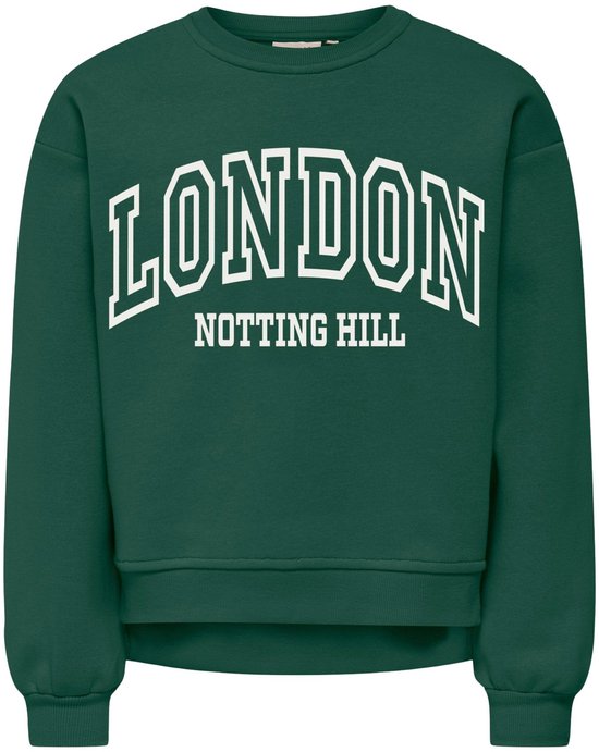 Pull à manches S et col rond Only KOGVICTORY LIFE Filles - Pineneedle London/Cloud Dancer