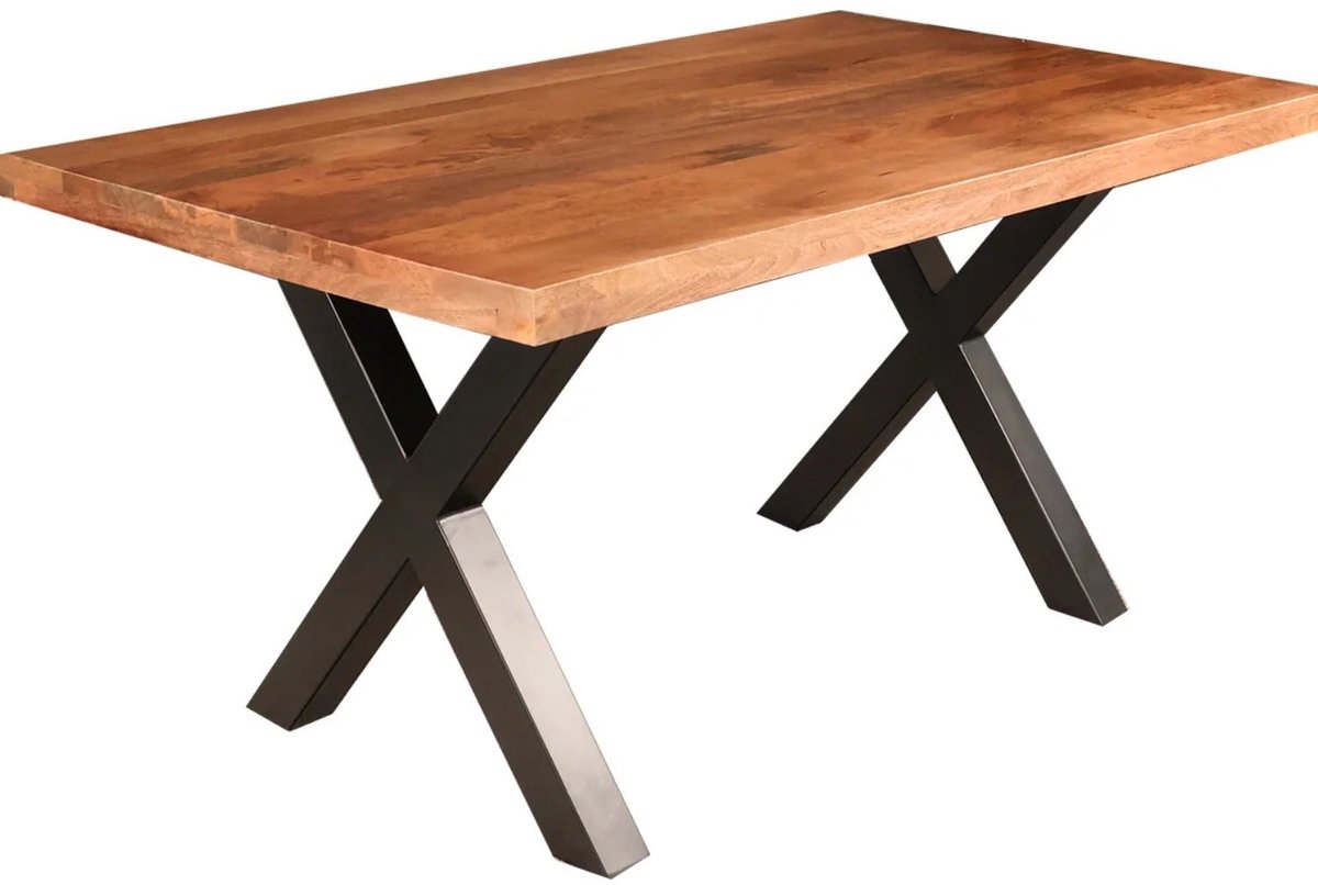 Eettafel Zeno rechthoekig 160cm bruin duurzaam mangohout langwerpig eetkamertafel hout