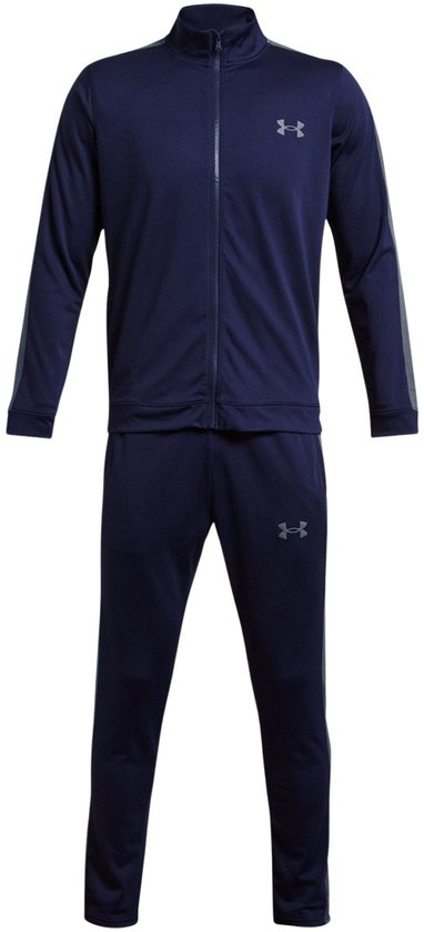 Under Armour UA Rival Knit Track Suit-BLU Heren Trainingspak - Midnight Navy - Grijs