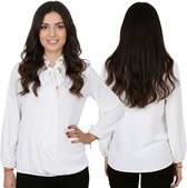 John Zack Blouse écru élégante avec noeud